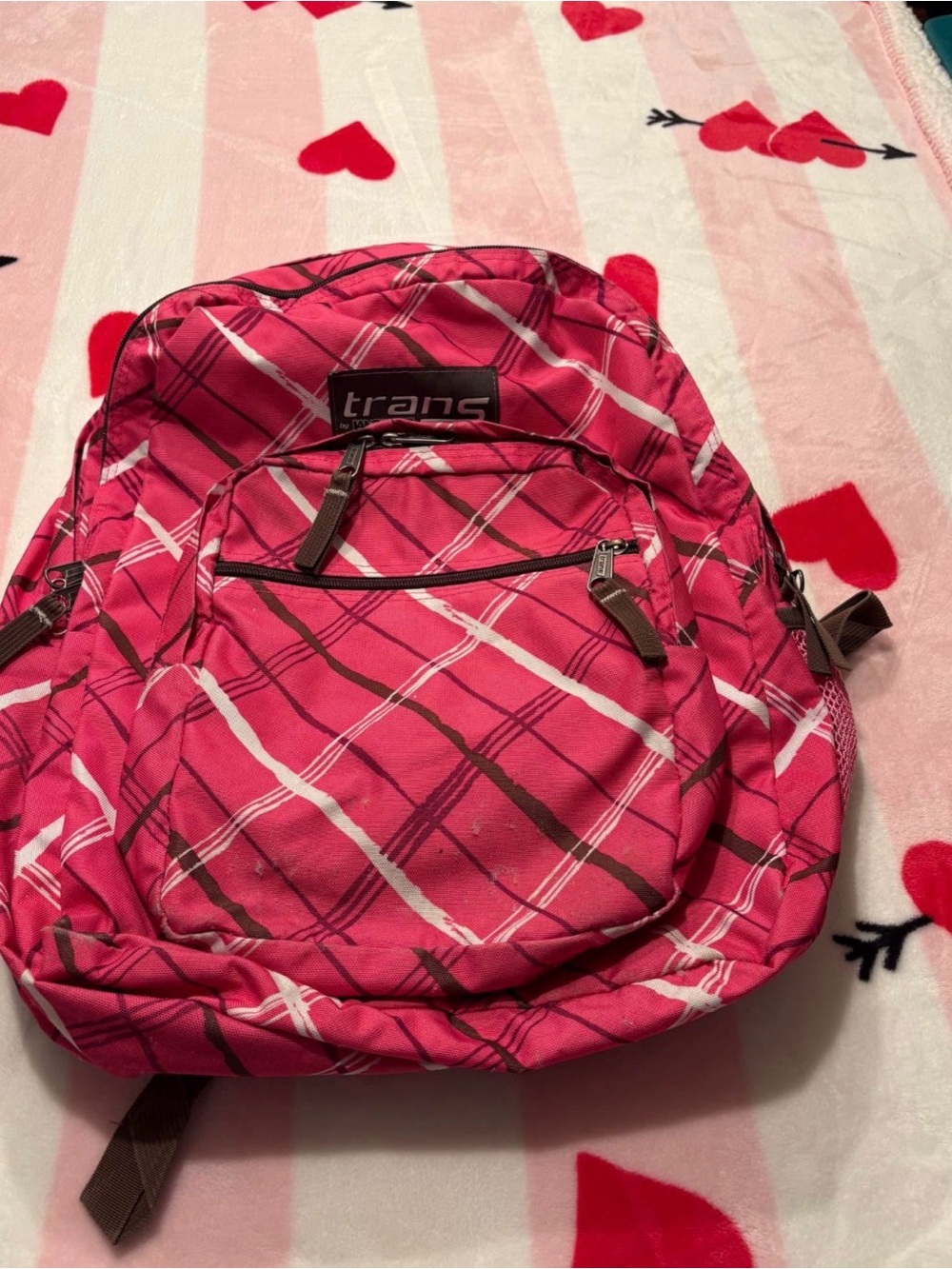 Pink Plaid Women's Backpack